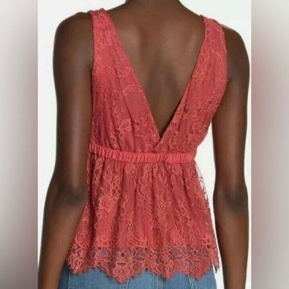 Free People, Chante Lace Tie Tank Top, Frenchie Kiss, Size S - Picture 5 of 16